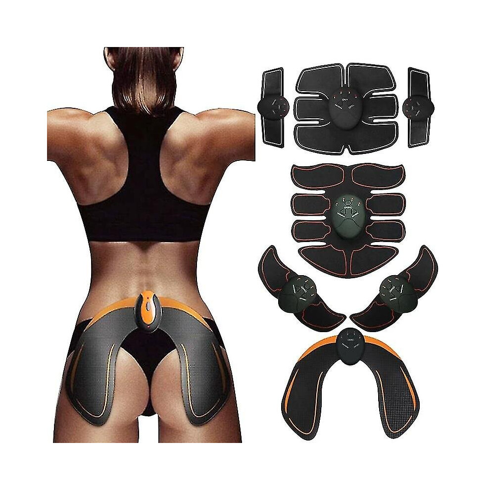 (6pack 3in1 and hip) Muscle Stimulator Ems Wireless Abs Minal Muscle Trainer Toner Body Fitness Hip Trainer Shaping Patch Sliming Trainer Unisex-image-OPC-PCH7B82-NEW