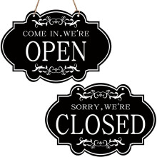 Open And Closed Business Sign, Double Sided Reversible Come In We're Open And Sorry We're Closed Sign Store Hanging Sign For Restaurant Club Cafe Hote