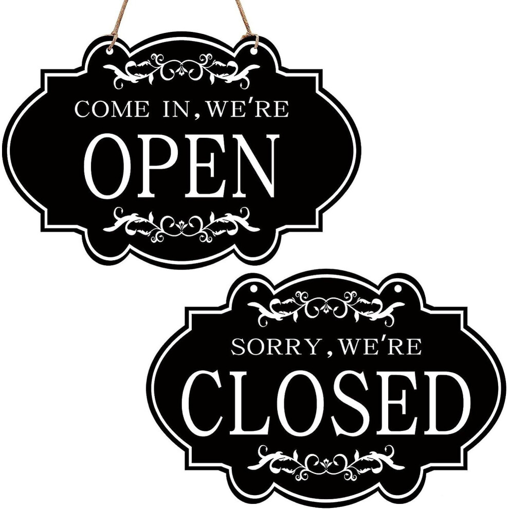Open And Closed Business Sign, Double Sided Reversible Come In We're Open And Sorry We're Closed Sign Store Hanging Sign For Restaurant Club Cafe Hote