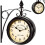 Two Sided Train Station Wall Clock Black Vintage Design Clock Watch 3