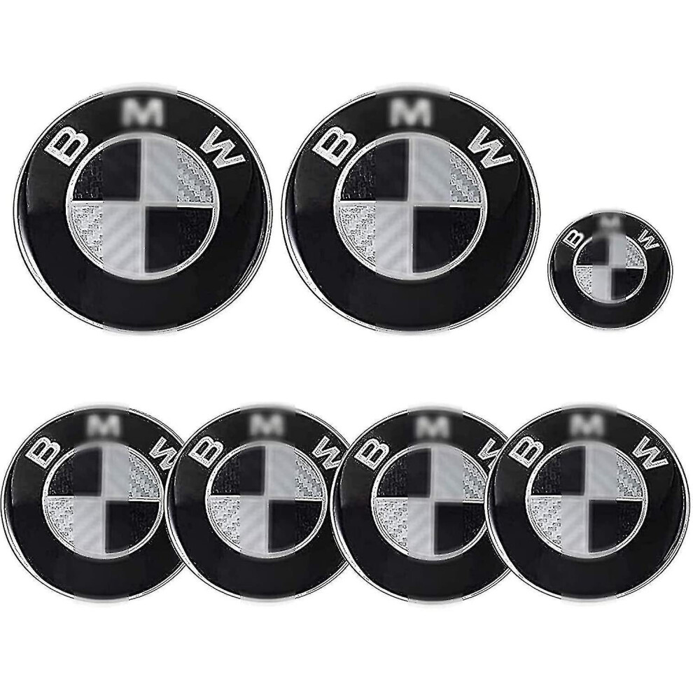 Car Emblem 7 Parts For Bm-W 82Mm Emblem Bonnet And Trunk And Emblem 68Mm Hubcaps And 45Mm Steering 9468842347409