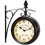 Two Sided Train Station Wall Clock Black Vintage Design Clock Watch 1