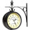 Two Sided Train Station Wall Clock Black Vintage Design Clock Watch 5