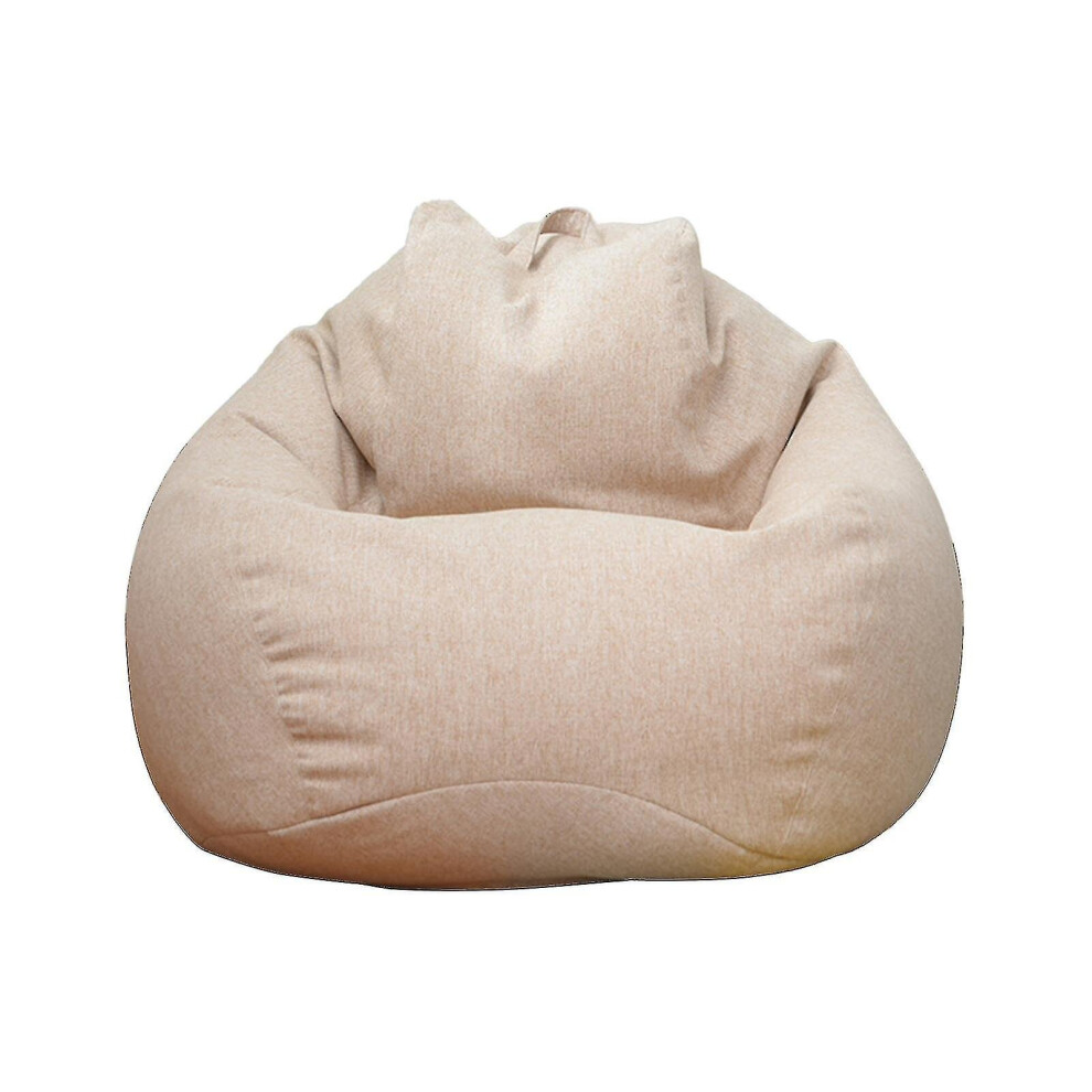 (Khaki, 90 * 110cm) Brand New Extra Large Bean Bag Chairs Couch Sofa Cover Indoor Lazy Lounger For Adults Kids Hotsale!