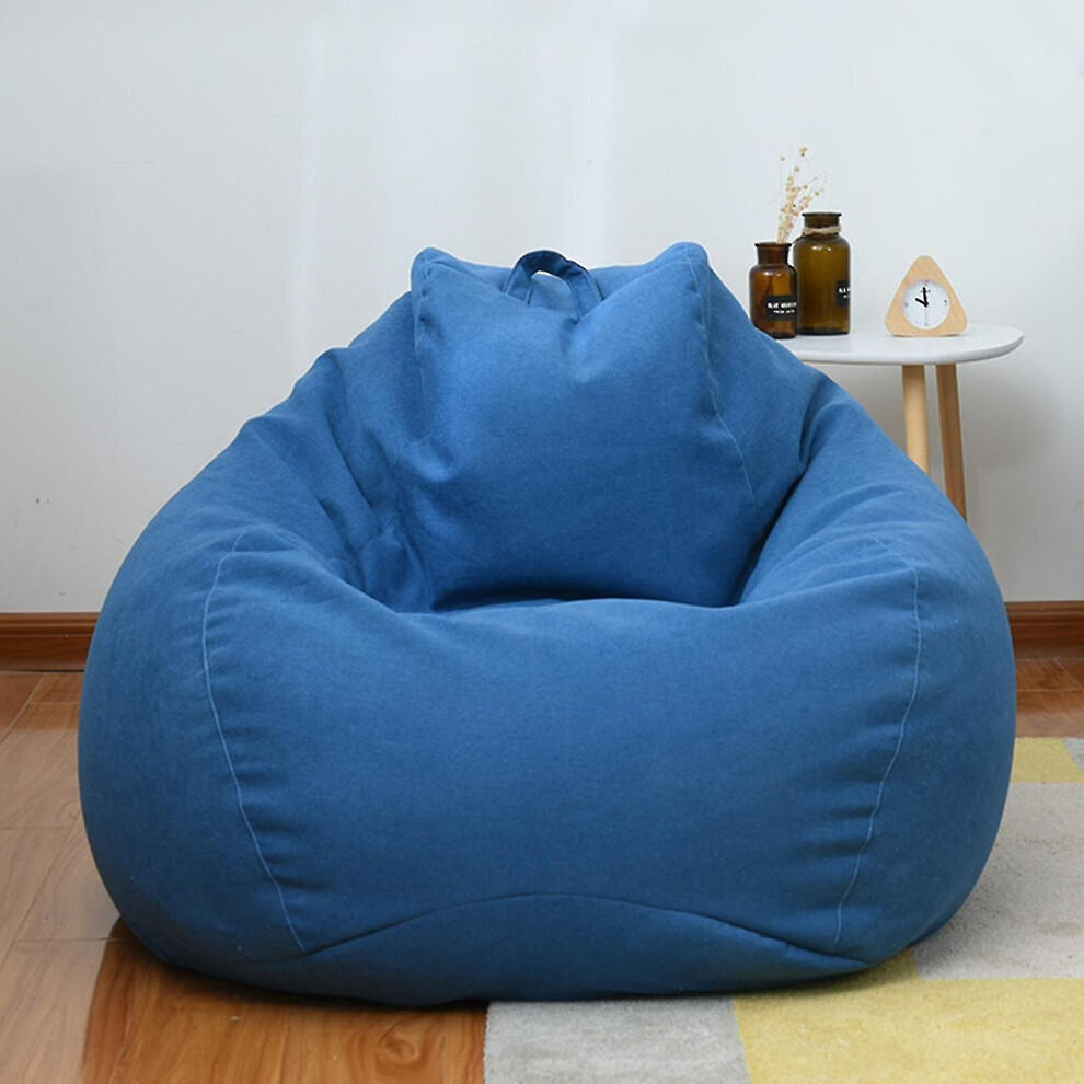 (Blue, 100 * 120cm) Brand New Extra Large Bean Bag Chairs Couch Sofa Cover Indoor Lazy Lounger For Adults Kids Hotsale!