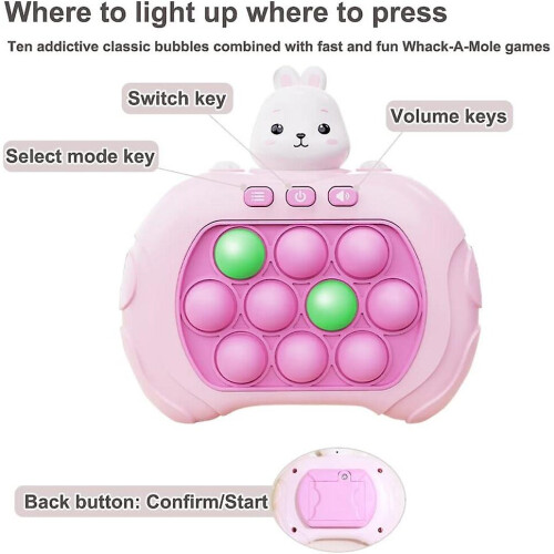 Pop It Game Light Up Fidget Toy, Quick Push Game Console, Whack A Mole Game, Decompression Breakthrough Puzzle Pop Game Machine 2