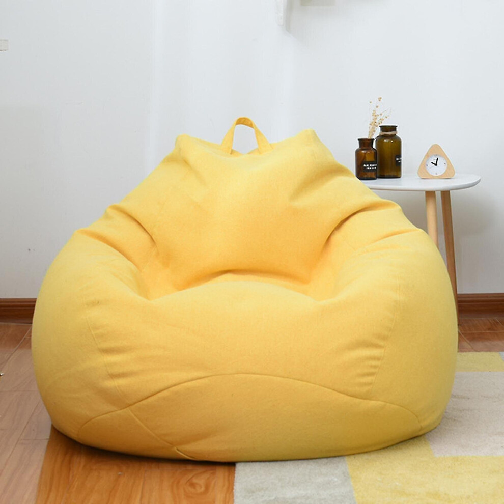 (Yellow, 100 * 120cm) Brand New Extra Large Bean Bag Chairs Couch Sofa Cover Indoor Lazy Lounger For Adults Kids Hotsale!