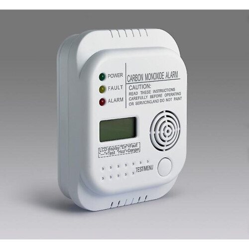 Koolmonoxidemelder, batterijgevoed, gasdetector met display en temperatuurmeter 1