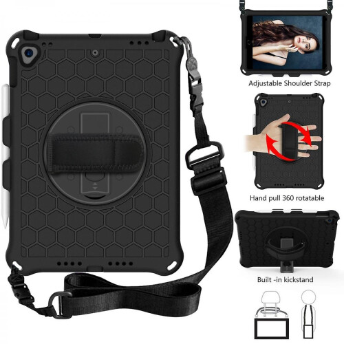 For 2019 Ipad Air 10.5, Ipad Pro 10.5" Case, Case With Screen Protector, Swivel Stand, Hand Strap