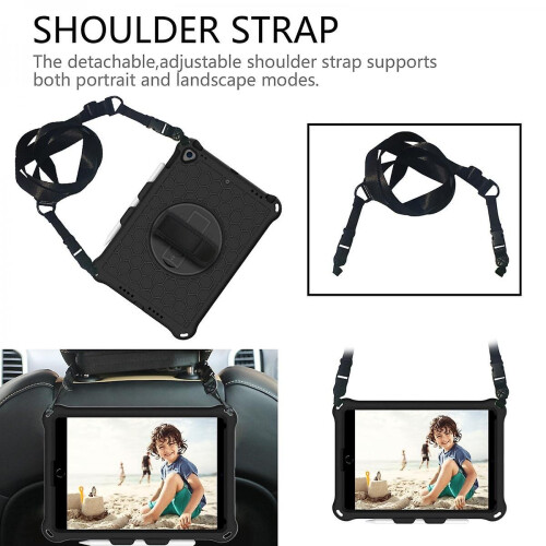For 2019 Ipad Air 10.5, Ipad Pro 10.5" Case, Case With Screen Protector, Swivel Stand, Hand Strap 1
