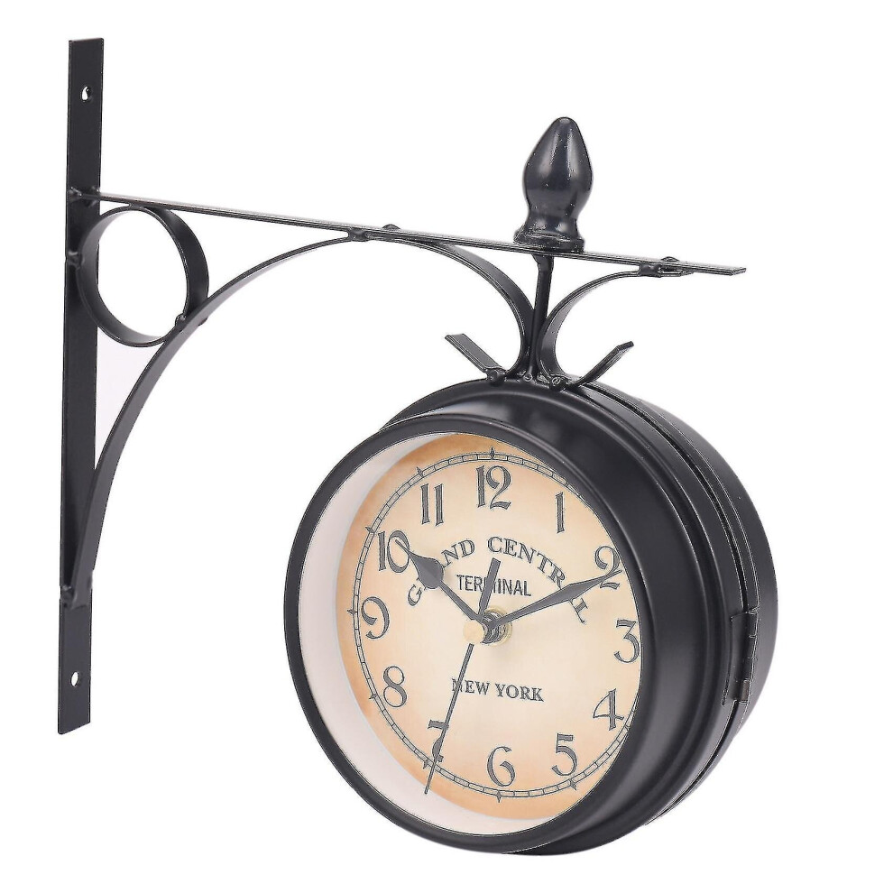 European-style Double-sided Wall Clock Classic Clocks Monochrome X