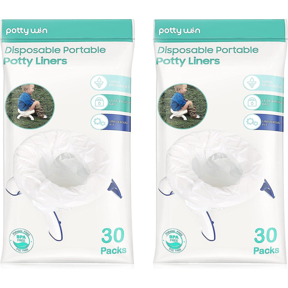 [60 Counts] Disposable Potty Liners Compatible With Oxo Tot 2-in-1 Go Potty, Potty Refill Bags For Toddler Travel, Universal Potty Bags Fit Most Potty