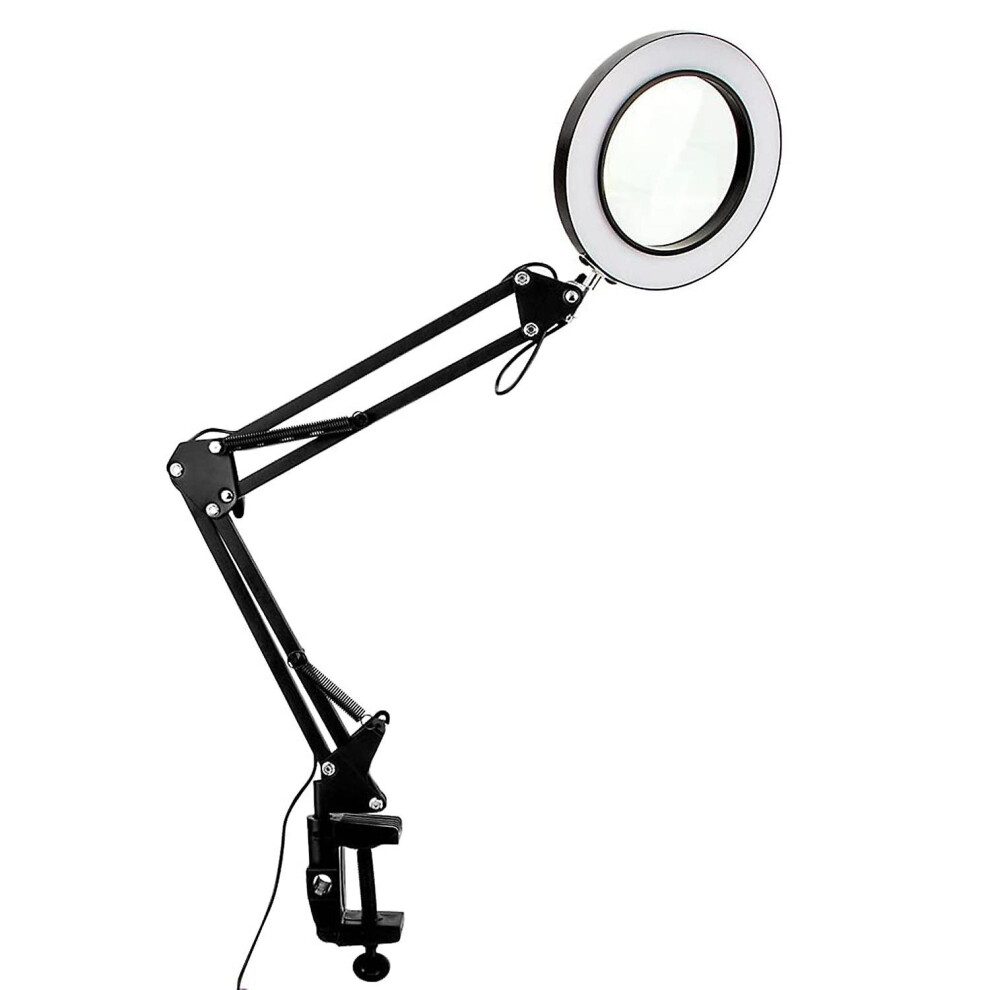 Light 10X Magnifying Glass With And Clamp 3 Color Modes 10 Brightness Adjustable Magnifying Desk La