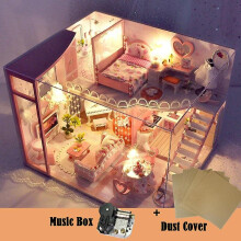Handmade Sweet Dream House Diy Dollhouse Wooden Toys House Furniture Assemble Miniature Dollhouse Toys For Children Xmas Gift