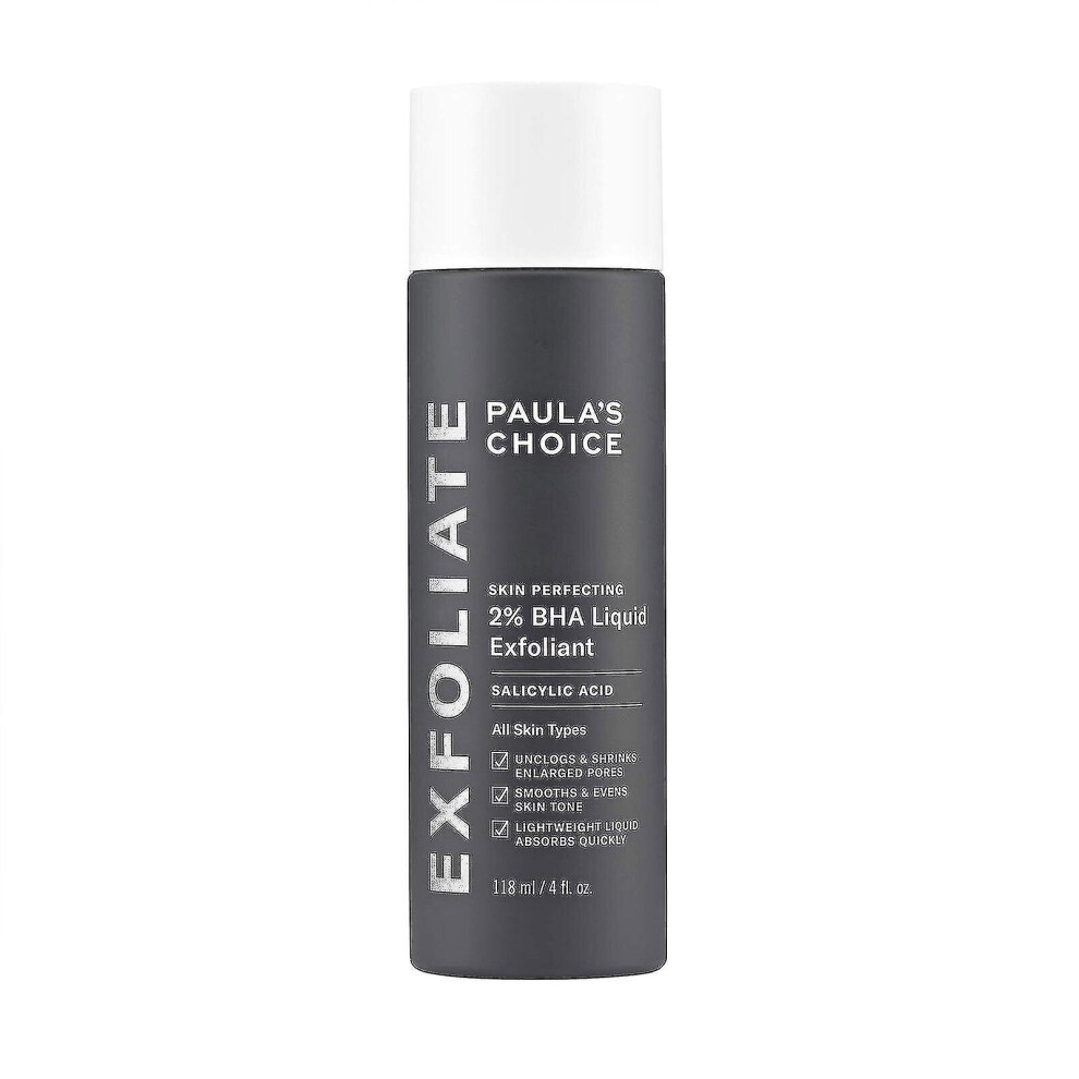 Paulas Choice 2% Bha Liquid Salicylic Acid Exfoliator - Unclogs Pores, Smooths Wrinkles, Brightens Skin, Anti-aging - 118ml