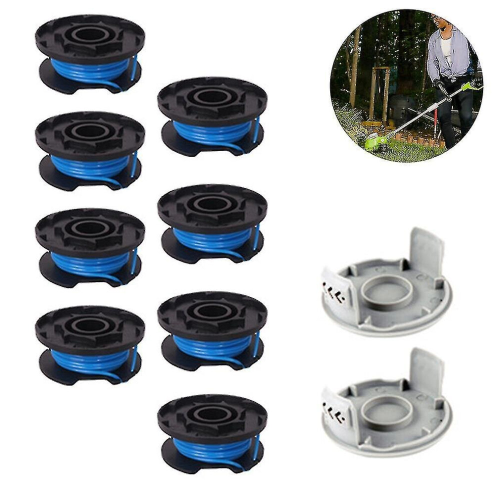 Trimmer Replacement Spool Line Include 2 Trimmer Cap Compatible Ryobi One  Ac14rl3a 18v, 24v,40v Cordless Trimmers