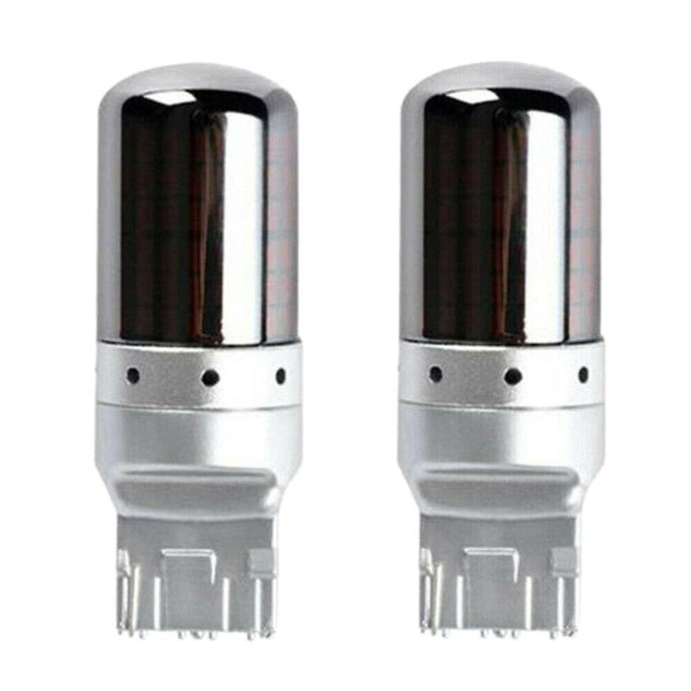 2Pcs Chrome 7440 T20 144Smd Canbus Error Free Led Lamp Bulb Turn Signal Amber/Light