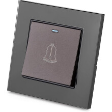 Doorbell Push Button, Exterior Doorbell Button, Tempered Glass Panel Doorbell Wall Doorbell Switch Push Button 220~250v Hotel Devices At Home Residenc