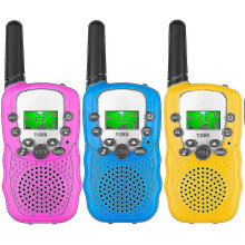 Kids Walkie Talkies 3 Pack, 3 Miles Long Range With Backlit Lcd Flashlights