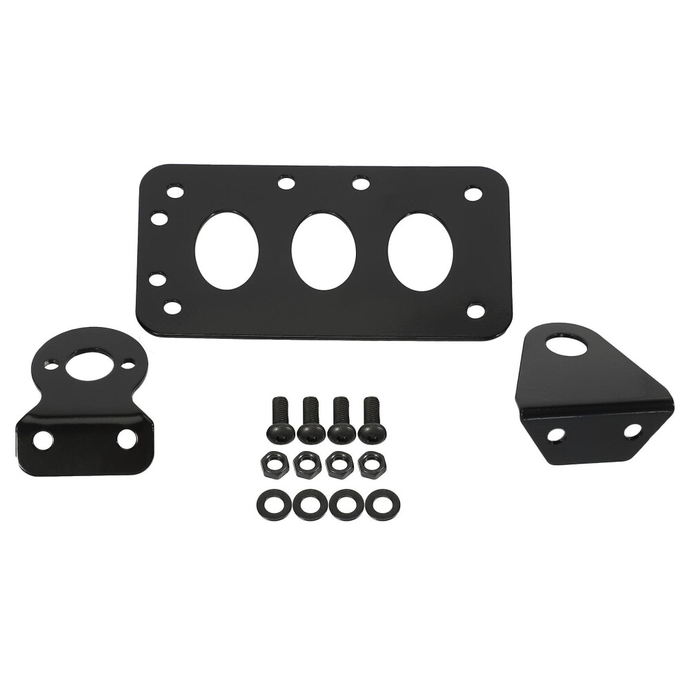 Black Motorcycle Side Mount License Plate Bracket Bobber Chopper Fit For Sportster Stop Light Cb750