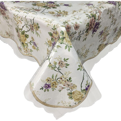 Clear Vinyl Tablecloth Protector Oval Kitchen Waterproof Transparent Plastic Table Cover Oval 1