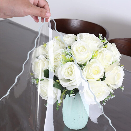 Clear Vinyl Tablecloth Protector Oval Kitchen Waterproof Transparent Plastic Table Cover Oval 2