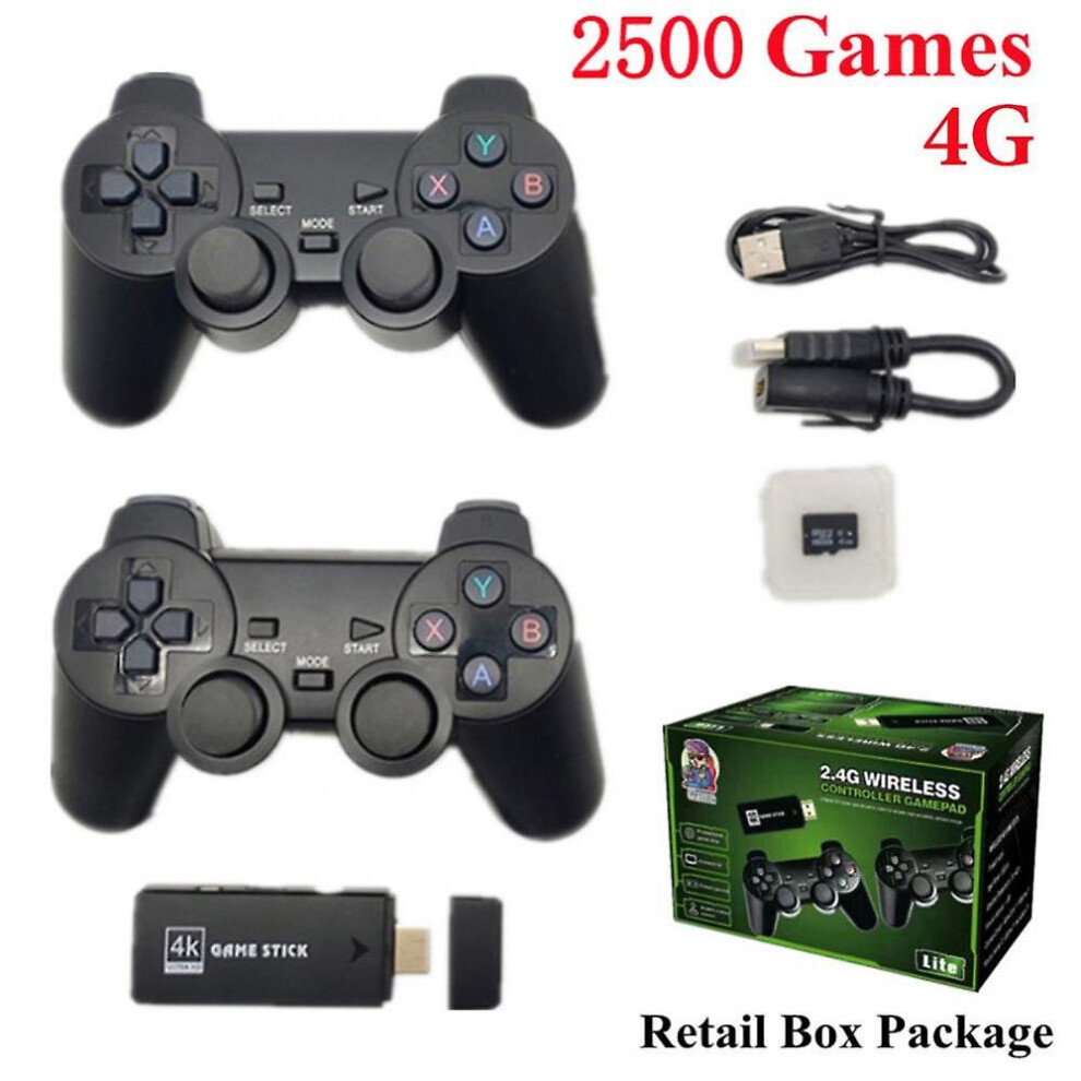 (2500Game) U8 Video Game Stick Console 4k Hd Classic Retro Wireless 10000 Games Retro