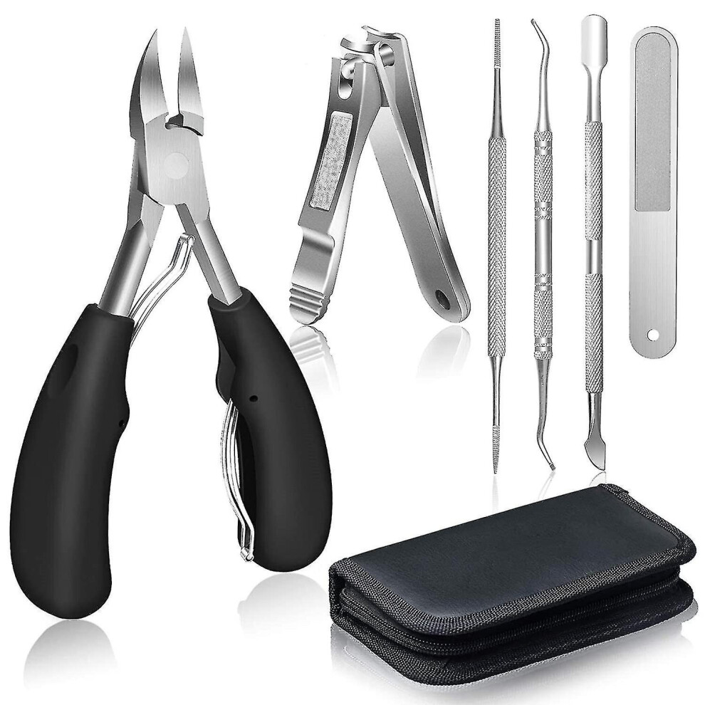 Toenail Clippers For Thick Nails And Ingrown Nails For Seniors - Stainless Steel Soft Grip Nail Clippers With Nail File