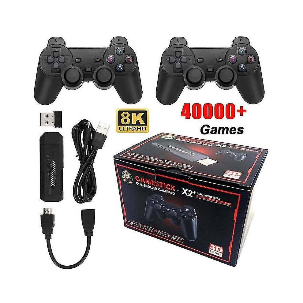 X2 Plus Game Stick Retro Console Double Wireless Controller 128Gb 40000 Games 9468842365892