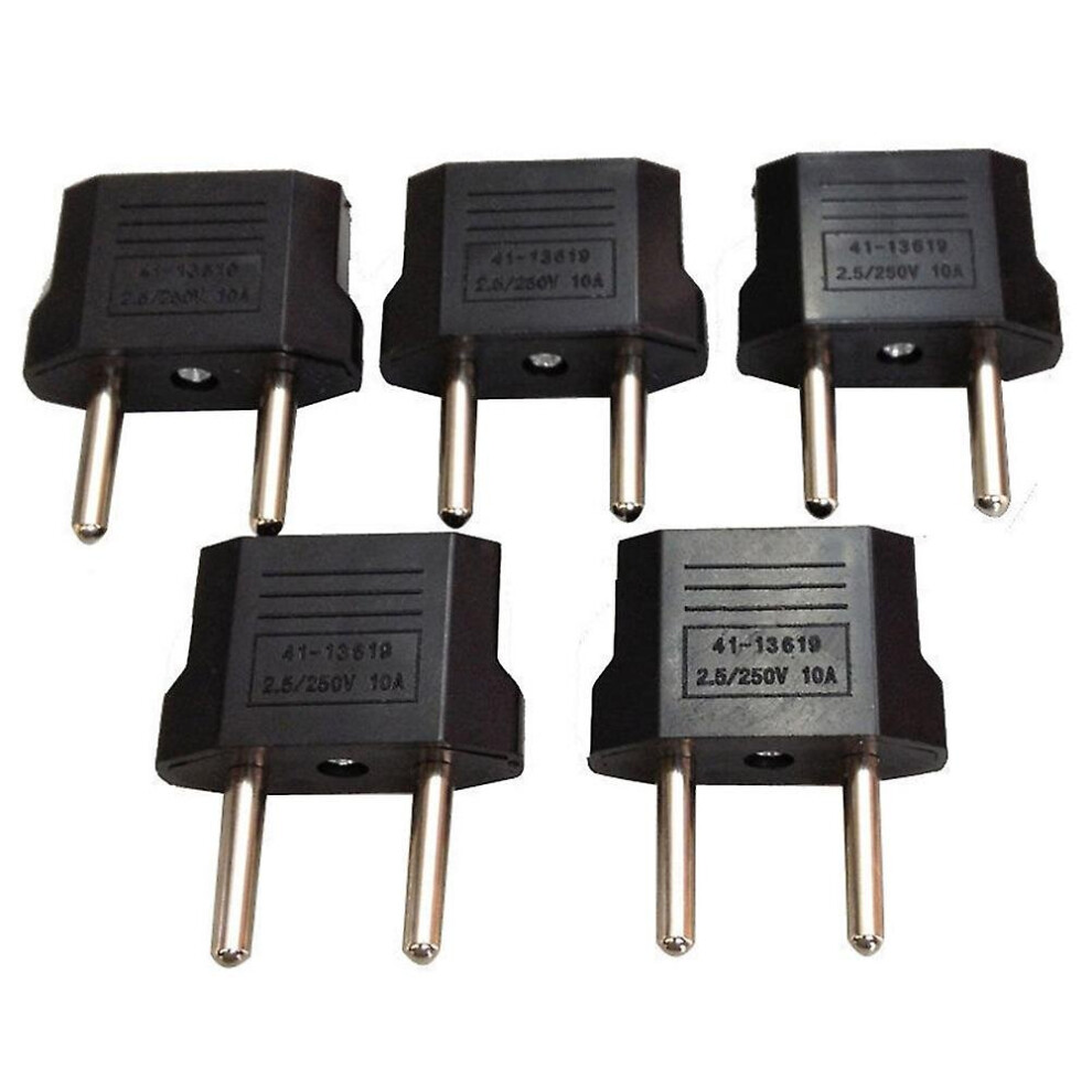 5 Pcs Us Usa To Eu Euro Europe Ac Power Converter Travel Adapter Charger Plugs
