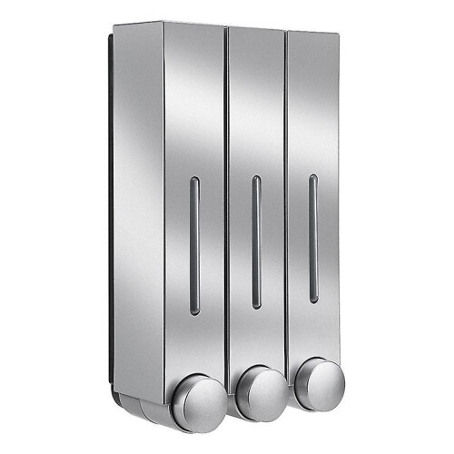 (triple silver) 3 Chamber Water-resistant Wall Mount Soap And Shower Dispenser Hand Foam Dispenser Home Hotel Bathroom