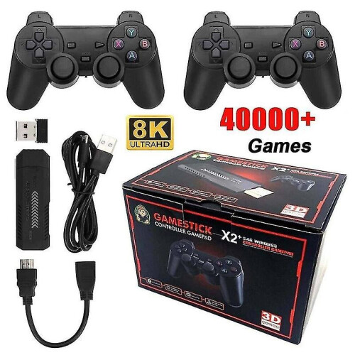 X2 Plus Game Stick Retro Console Double Wireless Controller 128gb 40000 games