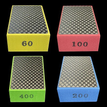 4 Pcs 9x5.5cm Diamond Hand Polishing Pad Grit 60# 100# 200# 400# Sanding Blocks