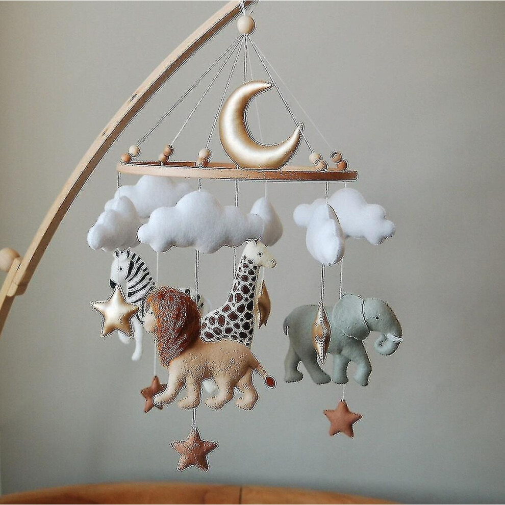 Handmade Woodland Forest Animals Felt Baby Mobile Wooden Felt Baby Crib Mobile Felt Mobile Toy