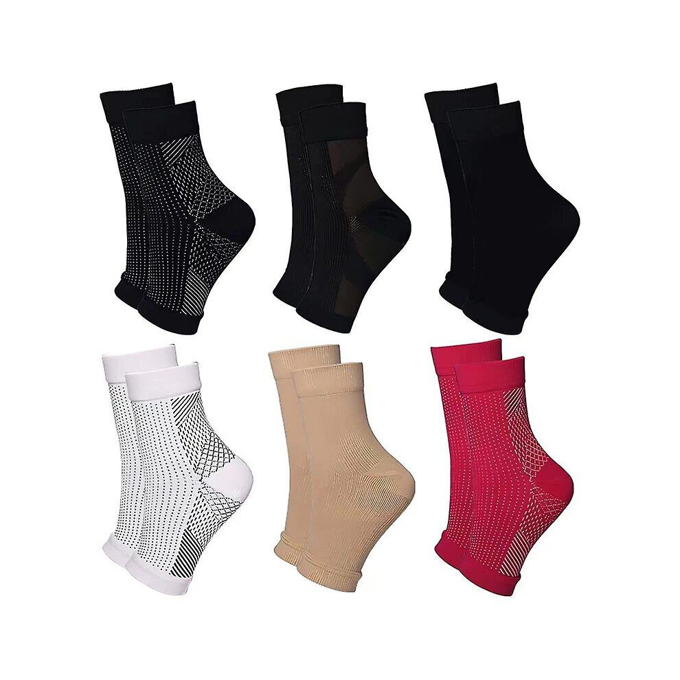 6 Pairs Dr Sock Soothers Socks Anti Fatigue Compression Foot Sleeve Support Brace Sock For Men
