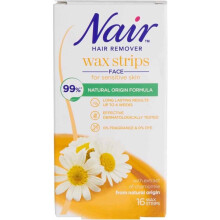 16 Nair Face Wax Strips Hair Remover For Sensitive Skin With Chamomile