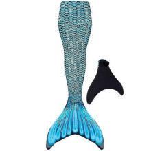 (blue, XL) Adult Reinforced Mermaid Tail For Swimming, Monofin Included