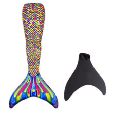 (colorful, L) Adult Reinforced Mermaid Tail For Swimming, Monofin Included