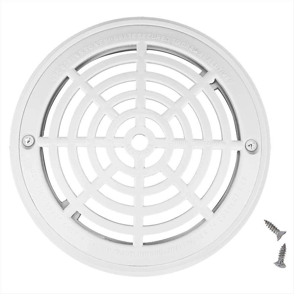 8Inch Pool Main Drain Cover The Top Grate Bottom Mounting Plates Replacement Pool Drain Cover White