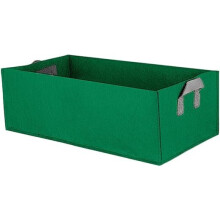 Plant Grow Bag, Large Reudable Non-woven Fabric Rectangle Planter Bag Anti-Corrosion Plant Pots with Handle Gardening Beds (L,Green)