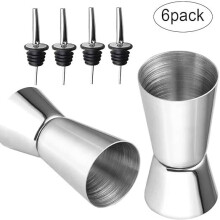 25/50ml Stainless Steel Cocktail Measuring Jigger Double Jigger Measure Shot Drink Spirit Measure Cup Bar Accessories Bar Tools