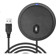 Conference USB Microphone, Portable Stereo Omnidirectional Condenser Mic for Laptop, Plug & Play PC Microphone for Business Video Conference