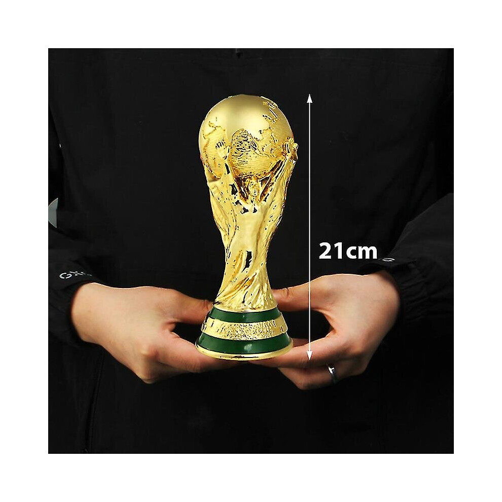 (21CM) World Cup Football Trophy Resin Replica Trophy Model Soccer Fan Souvenir Gift