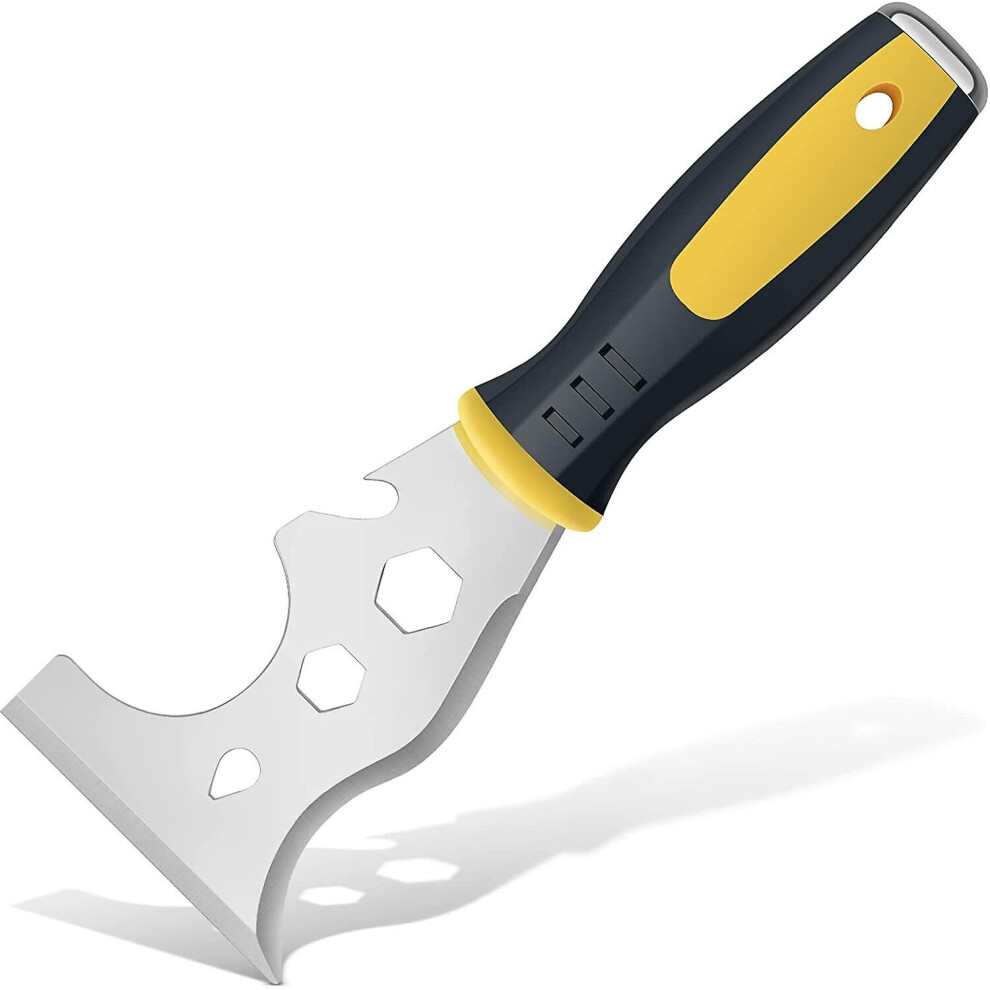 Scraper Tool, Stainless Steel 13-in-1 Painters Tool, Professional Multi Paint Stripper Tool Includes Paint Roller 1pc (d-v2)