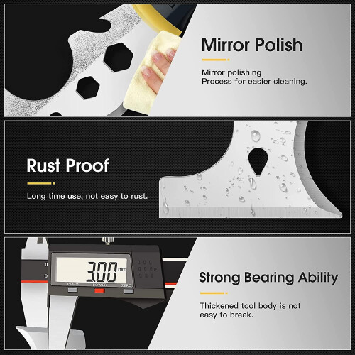Scraper Tool, Stainless Steel 13-in-1 Painters Tool, Professional Multi Paint Stripper Tool Includes Paint Roller 1pc (d-v2) 2
