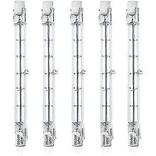 5 Pcs Dimmable R7s 118mm 300w Halogen Pencil Bulb Ac 220-240v 3100lm Linear Halogen Floodlight For Landscape Lighting, Security, Street Light