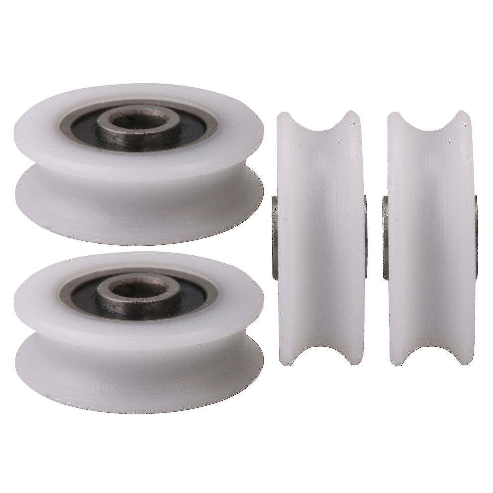4Pcs White Inner Dia 4Mm U-Groove Nylon Pulley Wheel For Sliding Door 9468842376690