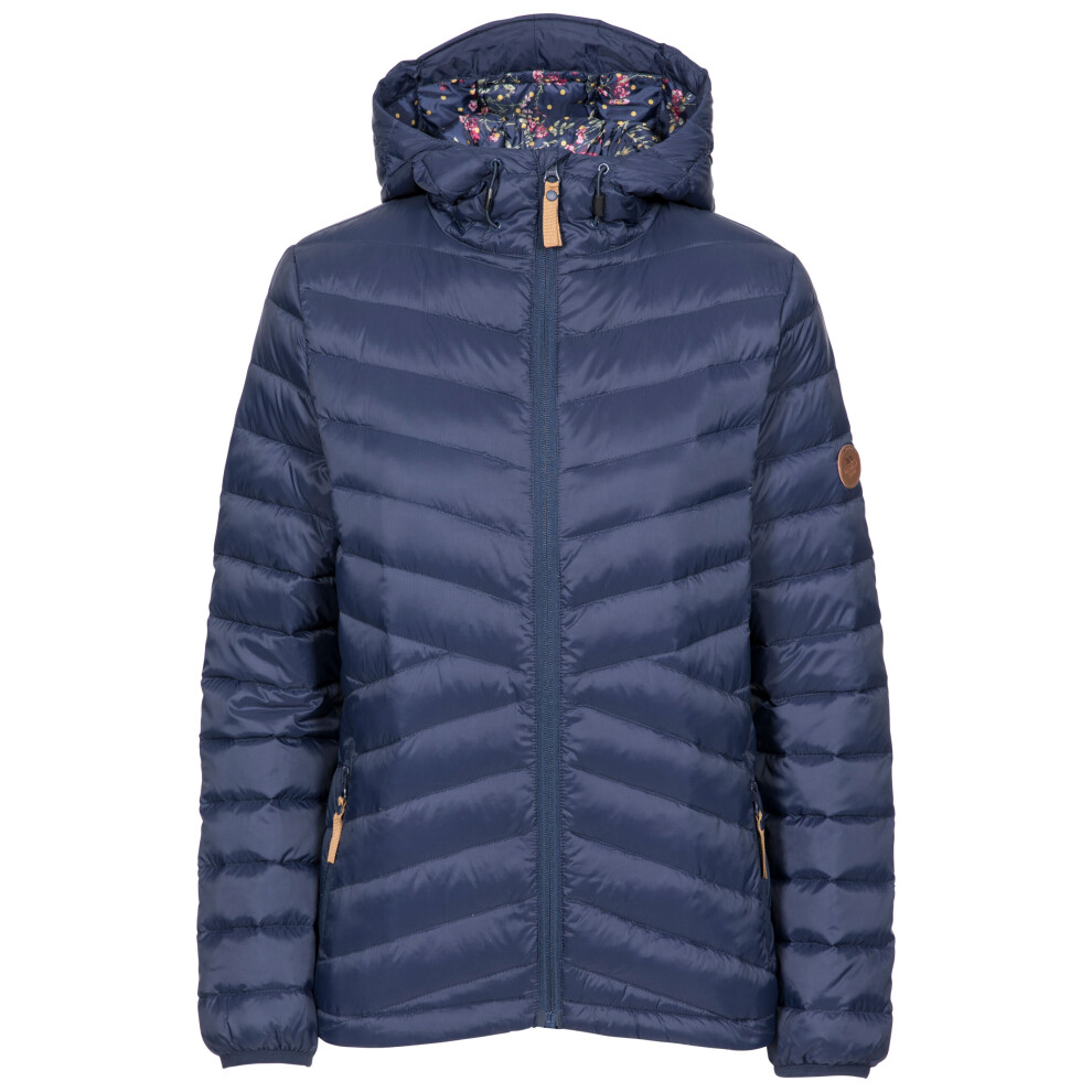 (8, Navy) Trespass Womens Down Jacket Hooded Coat Thora