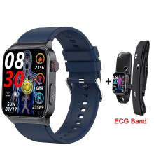 (Blue-ECG Band) New E500 Blood Glucose Smart Watch Ecg Monitoring Blood Pressure Body Temperature Smartwatch Men Ip68 Waterproof Fitness Tracker - Smart Watches