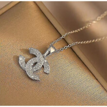 (Silver) Cc Pendant Necklace High-end Temperament Pendant Necklace Simple And Versatile